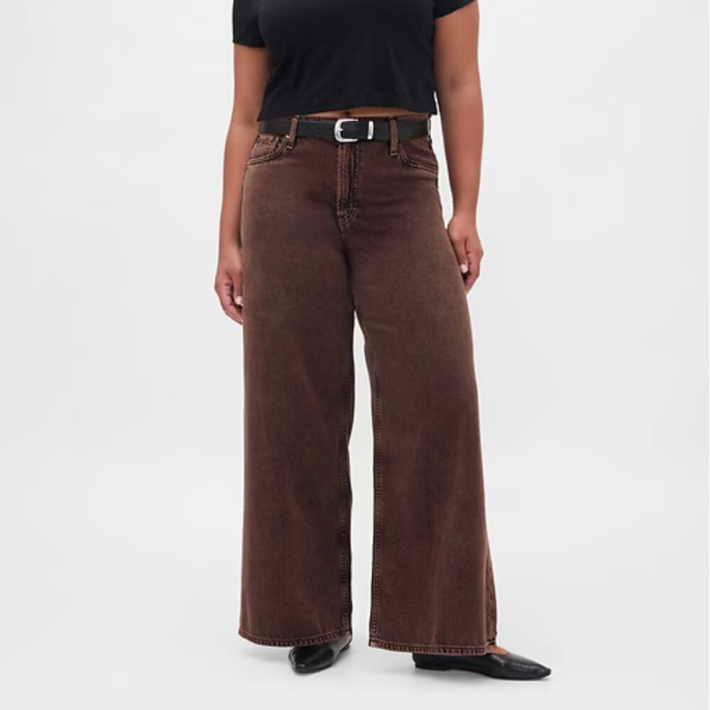 GAP Women's Wide Leg Jeans in Chocolate Brown